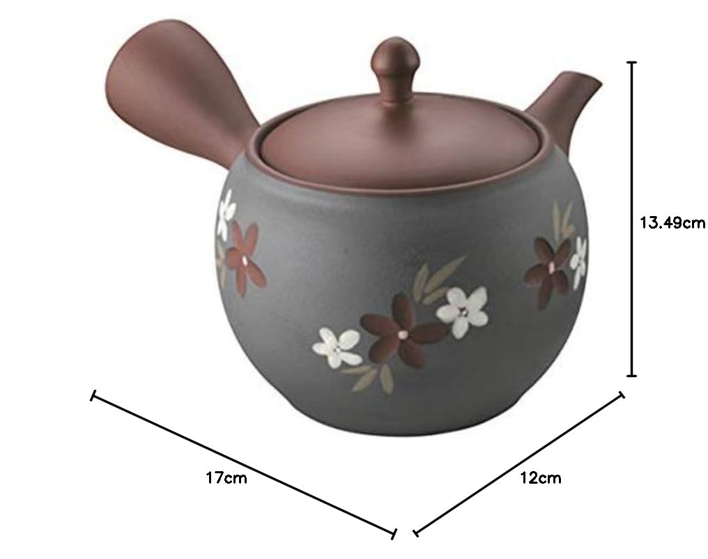 急須　置物 Amazon｜常滑焼 急須 2-129 陶葉 18号 茶壷赤小花帯アミ急須 330ml 帯